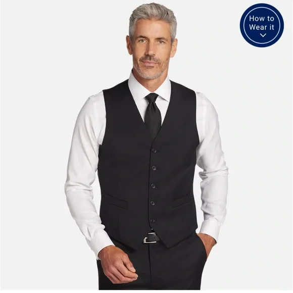 Pronto Uomo Black Vest with Tie and Bow Tie Set - Picture 3 of 3